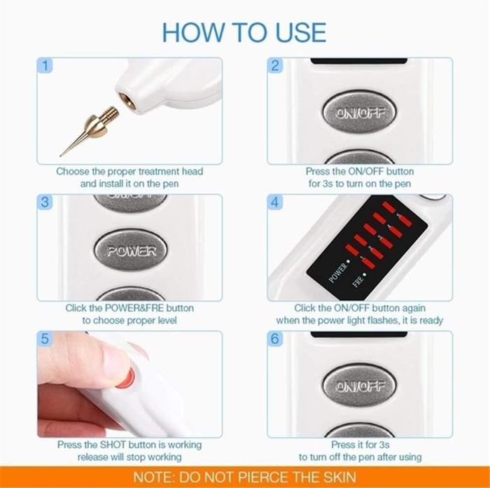 2 in 1 Dot Removal Pen for Removing Tattoos, Freckles, Skin Stains, Wrinkles, Plasma Pen For Skin Tags, Moles, Warts And Tattoos