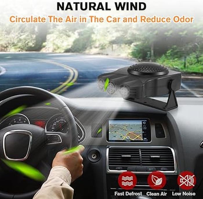 Portable Car Heater 12V with Warm and Cold Wind for Defogging and Defrosting