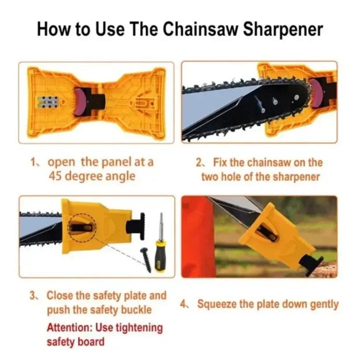 Portable Chainsaw Sharpener with Whetstone for Quick Blade Grinding