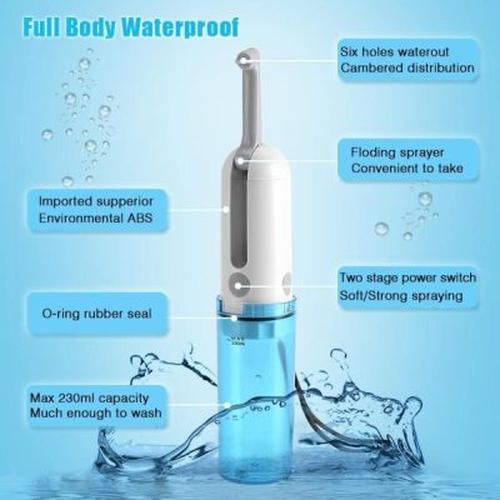 Portable electric sprayer for personal hygiene, handy when traveling