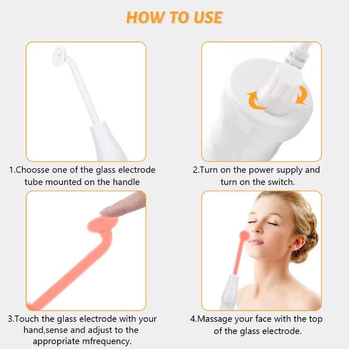 Portable High Frequency Facial Wand for Acne and Skin Care