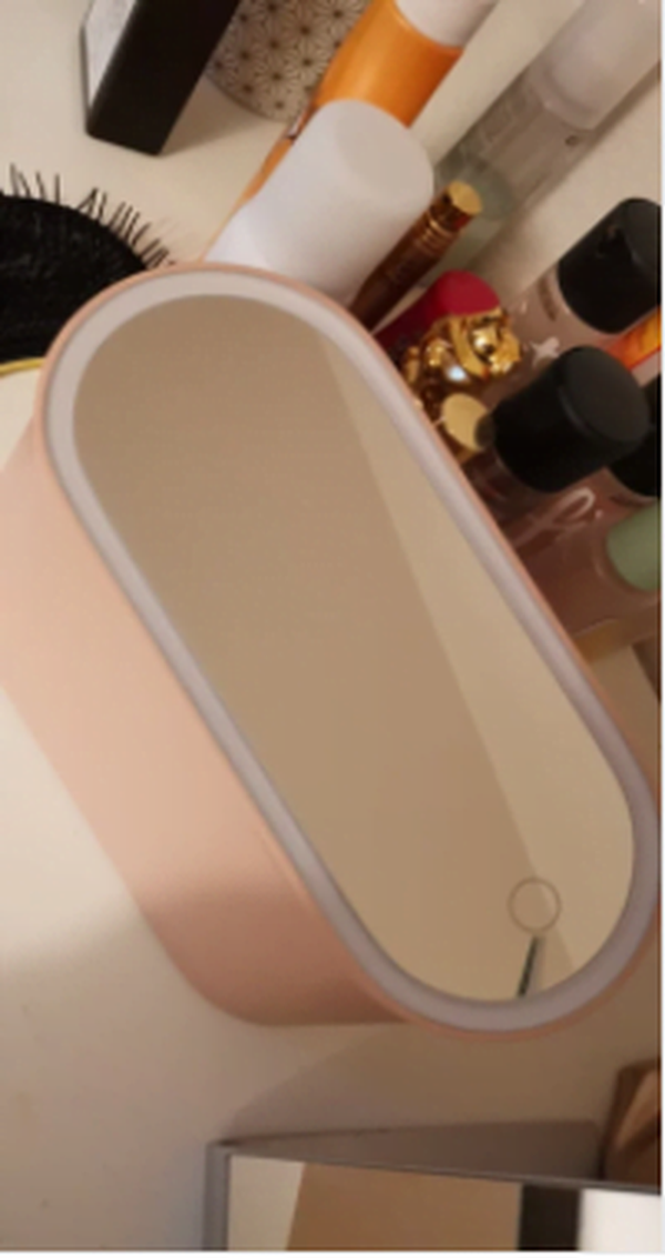 Portable Makeup Case With LED Mirror Cosmetic Storage Box photo review