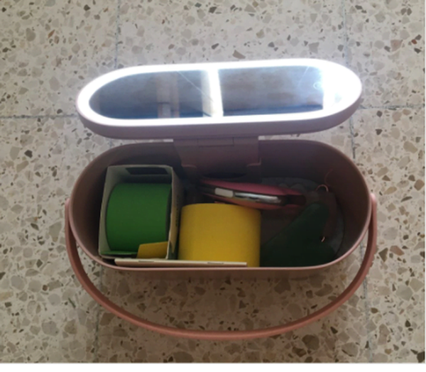 Portable Makeup Case With LED Mirror Cosmetic Storage Box photo review