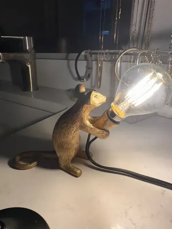 Post-Modern Resin Mouse LED Table Lamp - Creative Night Light for Bedroom, Bedside, Study Desk photo review