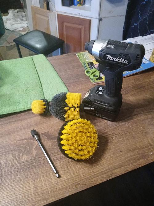 Electric Drill Brush Set for Floor, Tile, and Car Cleaning photo review