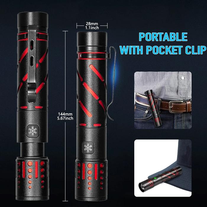 Premium Laser Flashlight With USB Clip Pen
