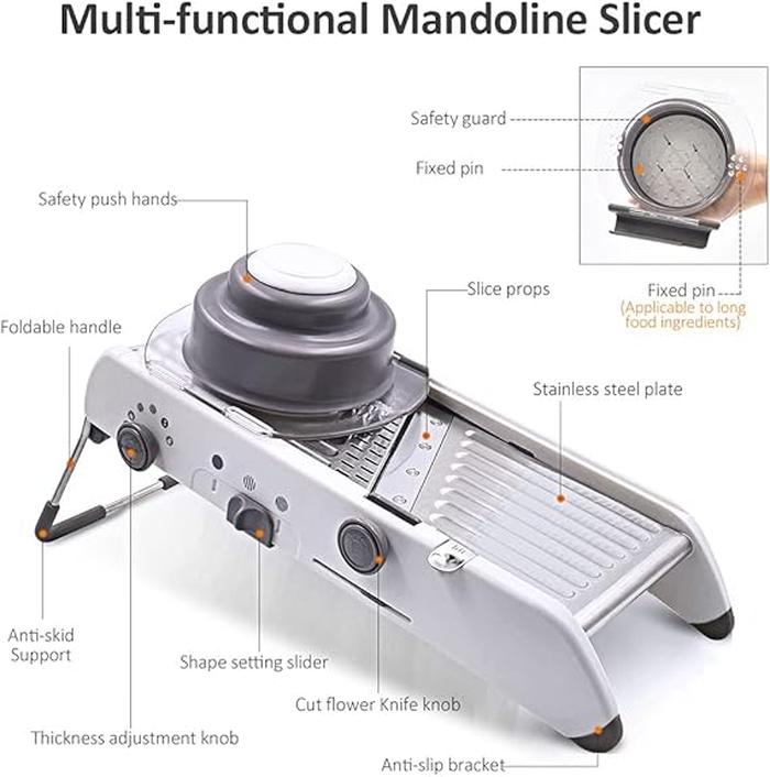 Mandoline Food Slicer for Kitchen, Adjustable Vegetable Chopper-Stainless Steel Food Chopper, Vegetable Slicer