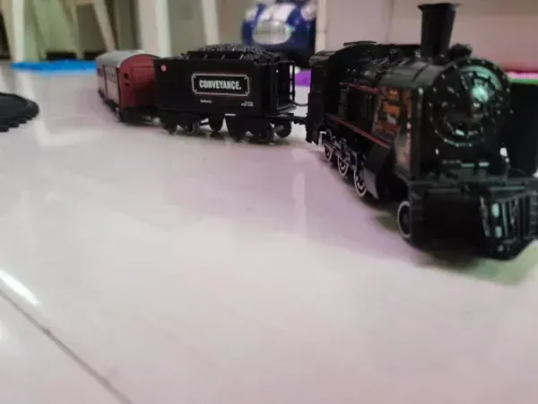 Railway Classical Freight Train Set Passenger Water Steam Locomotive Playset With Smoke Simulation Model Electric Train Toys photo review