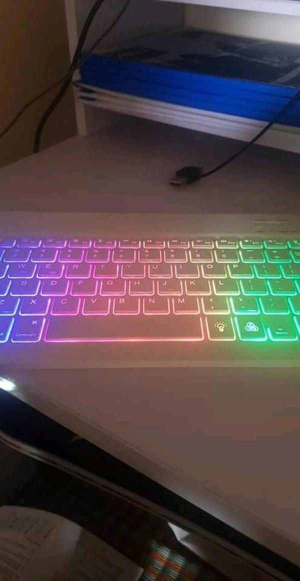 Rainbow Backlit Wireless Mouse Keyboard photo review