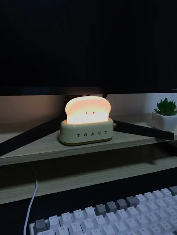 Rechargeable Cartoon Toaster LED Night Light for Kids photo review