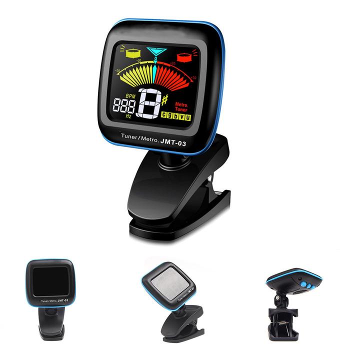 Rechargeable Clip-On Tuner for Guitar, Bass, Violin, Ukulele