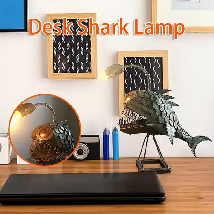 Retro Angler Fish Desk Lamp for Home and Study Decor