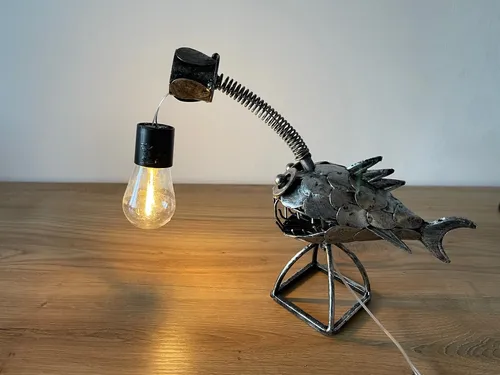 Retro Angler Fish Desk Lamp for Home and Study Decor photo review