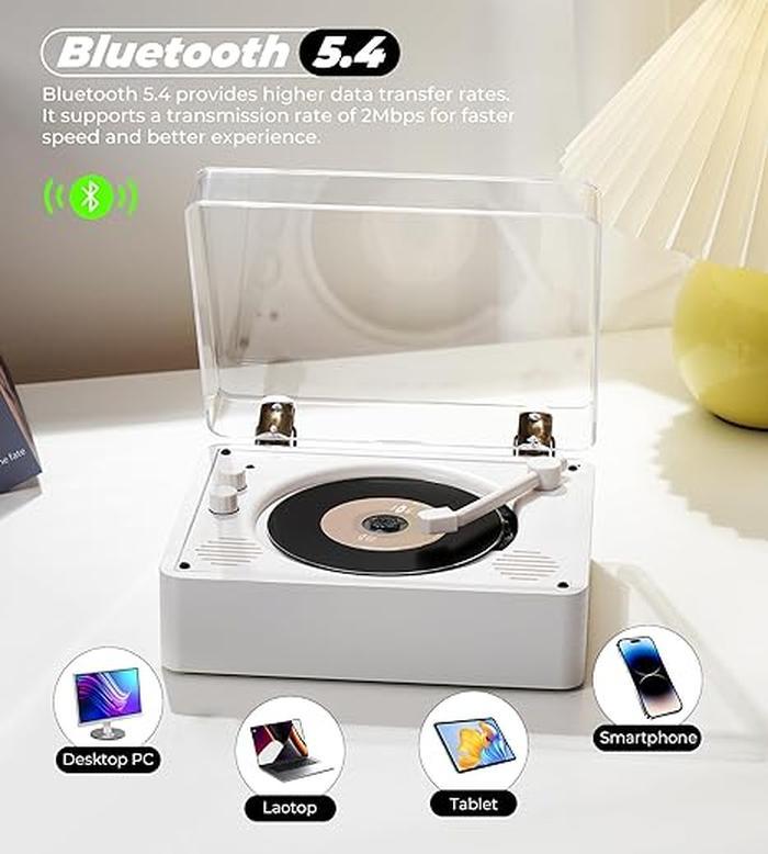 Retro CD Player, CD Player Portable with Bluetooth, Vintage Desktop CD Player with Speakers