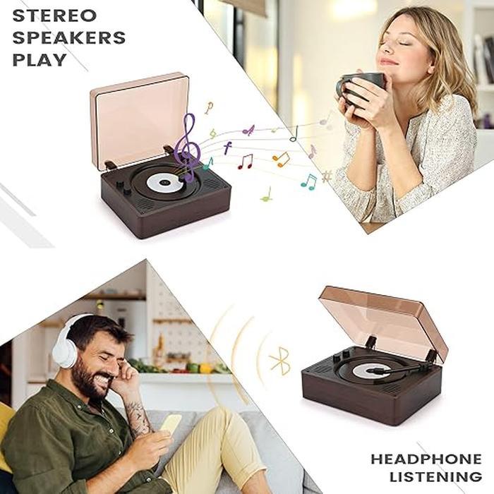 Retro CD Player, CD Player Portable with Bluetooth, Vintage Desktop CD Player with Speakers