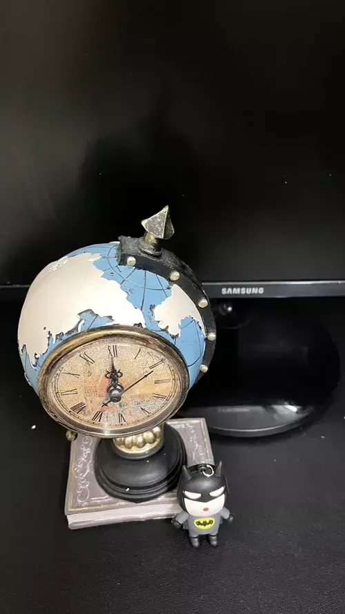 Retro Globe Resin Clock for Home, Office, Cafe, Bar photo review