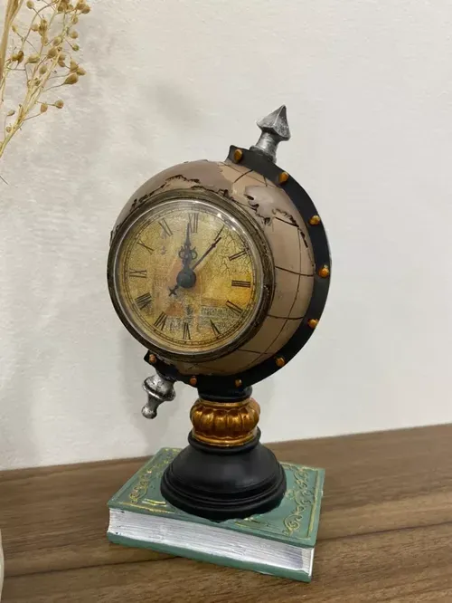 Retro Globe Resin Clock for Home, Office, Cafe, Bar photo review