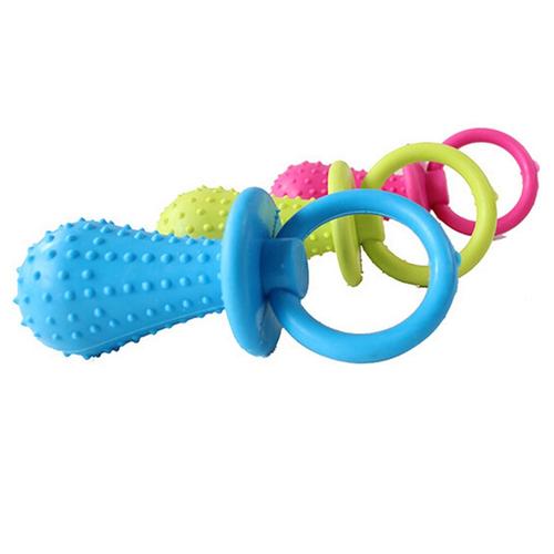 Rubber Pacifier Ring Shape Bite Resistant Puppy Teeth Cleaning Chew Toys for Small Dogs