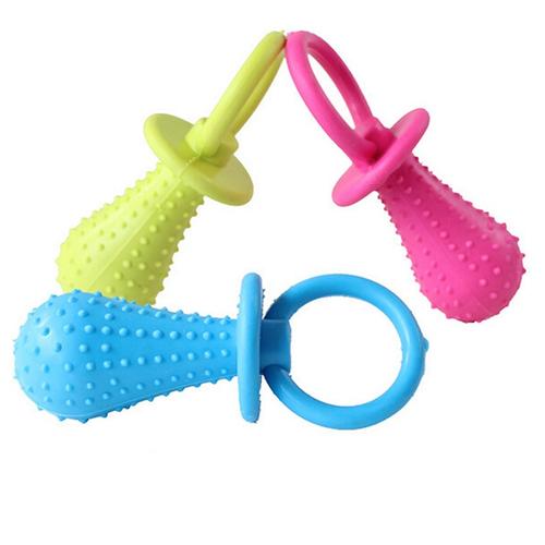 Rubber Pacifier Ring Shape Bite Resistant Puppy Teeth Cleaning Chew Toys for Small Dogs