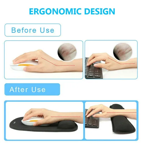 Set Black Keyboard Anti Slip Wrist Rest Pad Hand Wrist Support Cushion