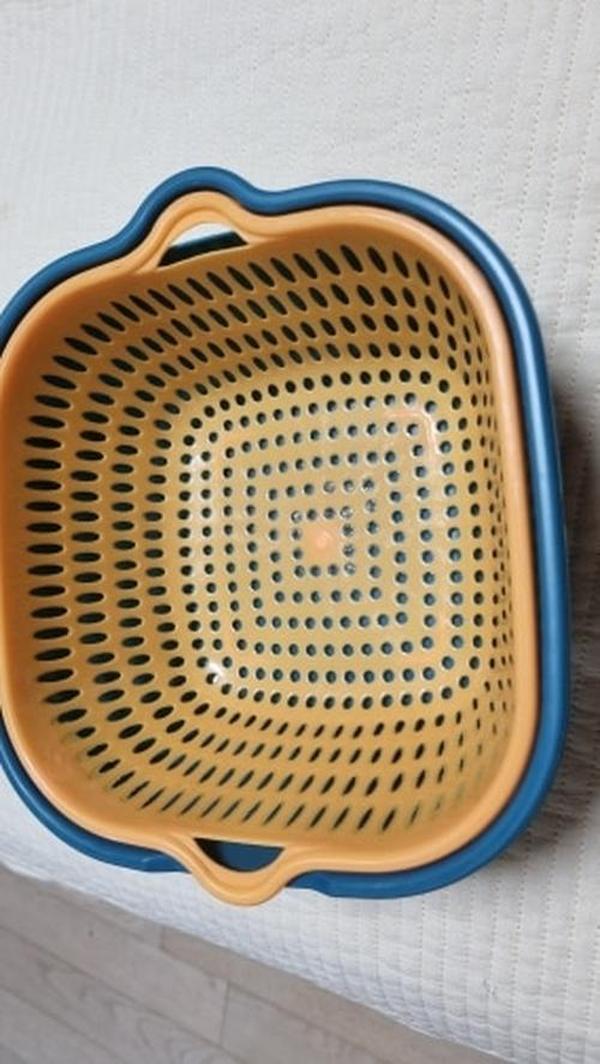 Small Kitchen Double Drain Basket with Handles photo review