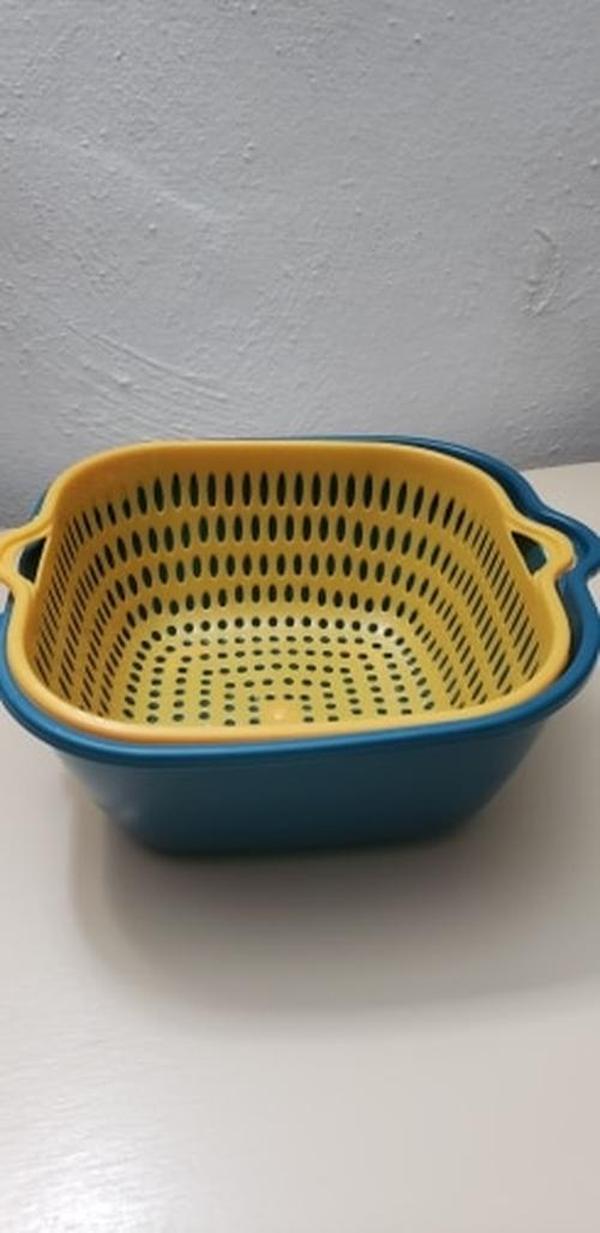 Small Kitchen Double Drain Basket with Handles photo review