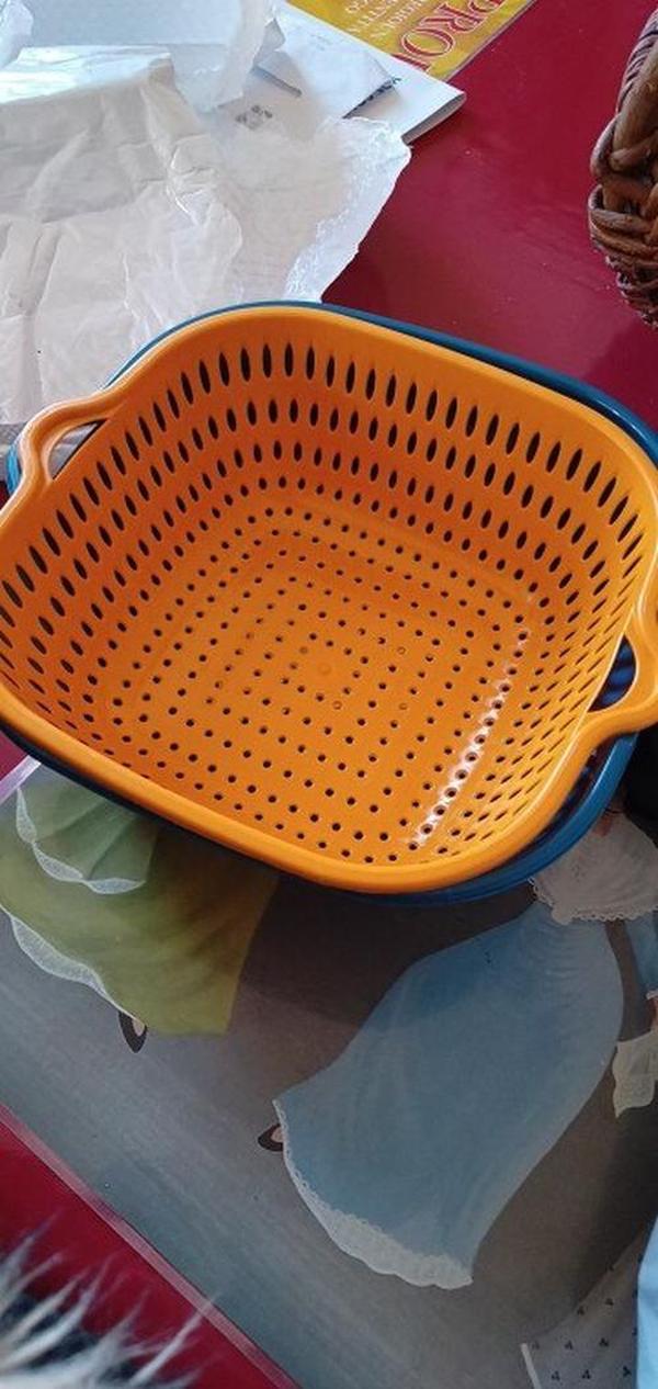 Small Kitchen Double Drain Basket with Handles photo review