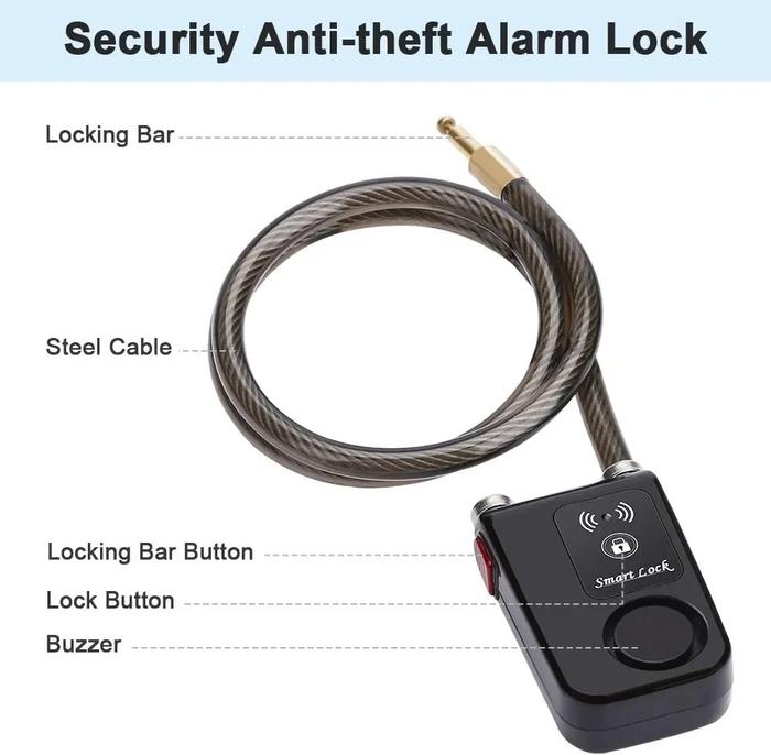 Smart Bluetooth Bike Alarm Lock with 110dB Anti-Theft Security