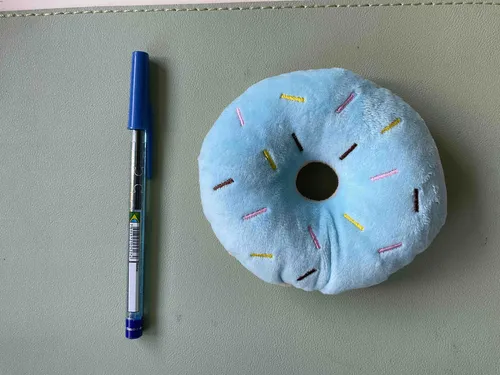 Soft Dog Donut Plush Toys for Chewing, Squeaking, Interactive Play photo review