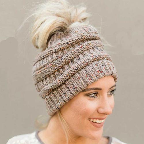 Soft Knit Beanie That's Perfect For Ponytails &amp; Buns