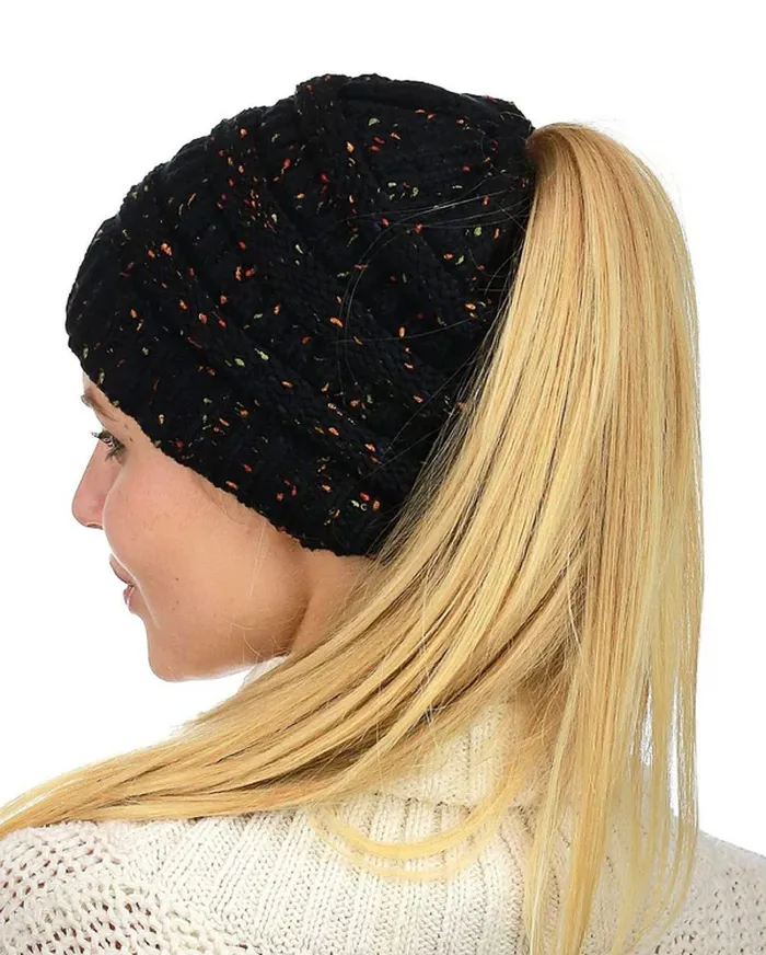 Soft Knit Beanie That's Perfect For Ponytails &amp; Buns
