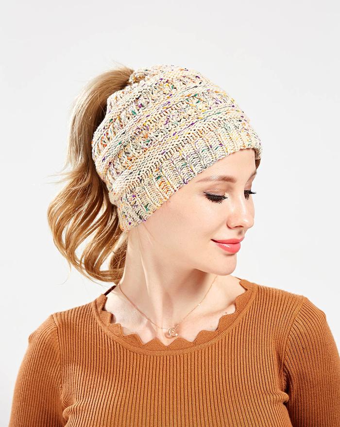 Soft Knit Beanie That's Perfect For Ponytails &amp; Buns