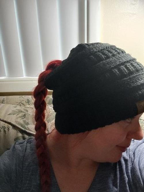 Soft Knit Beanie That's Perfect For Ponytails & Buns photo review