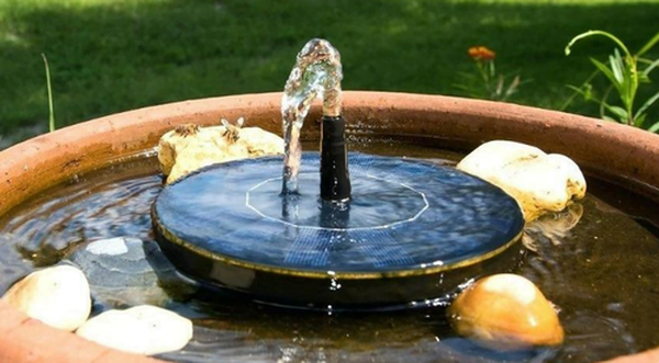 Solar Fountain Water Outdoor Garden Circular Floating Water Landscape photo review