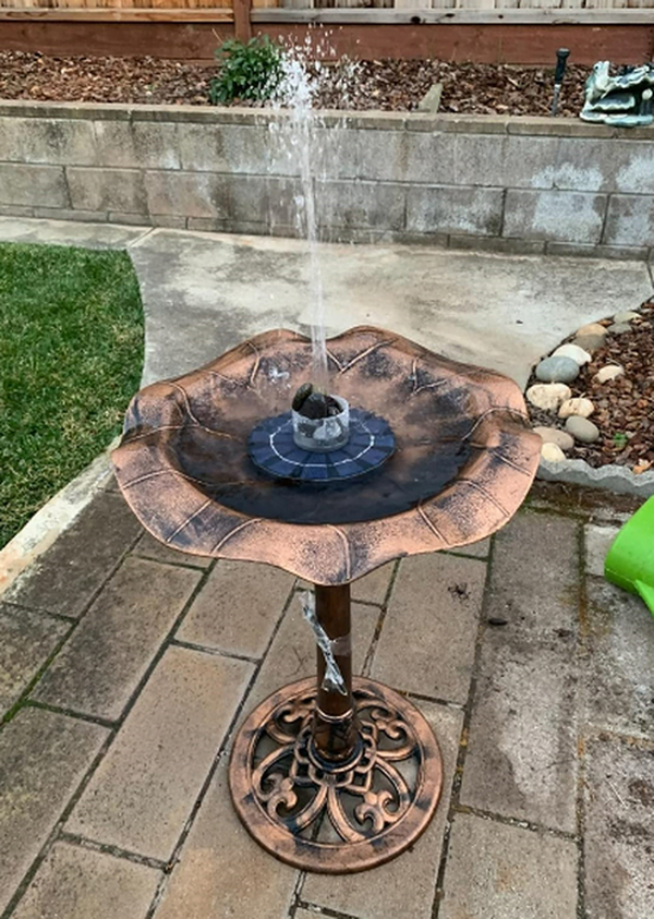 Solar Fountain Water Outdoor Garden Circular Floating Water Landscape photo review