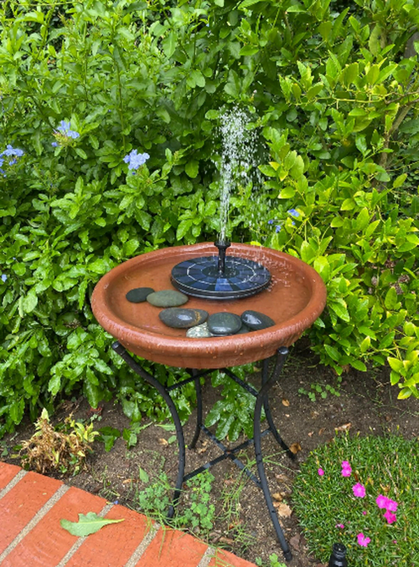 Solar Fountain Water Outdoor Garden Circular Floating Water Landscape photo review