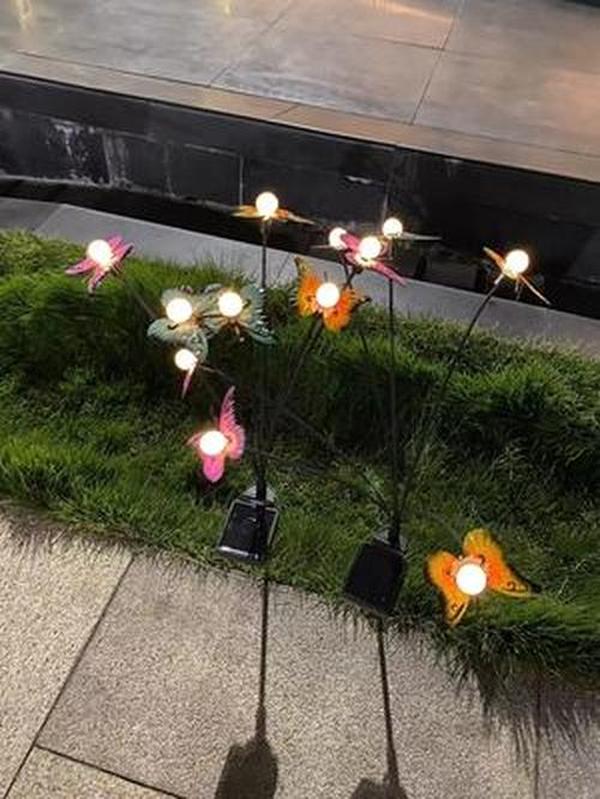 Solar Path Lights, Waterproof Outdoor Garden Decor, Butterfly, Courtyard, Lawn Decor Lamp photo review