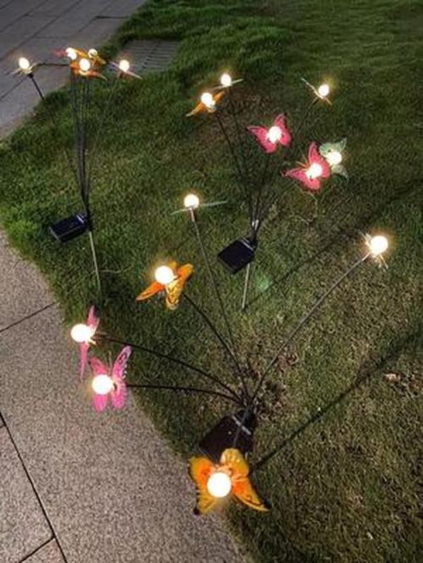 Solar Path Lights, Waterproof Outdoor Garden Decor, Butterfly, Courtyard, Lawn Decor Lamp photo review