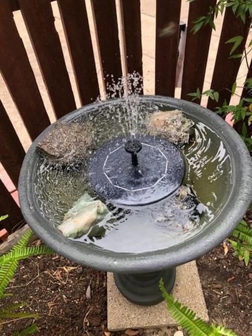 Solar-Powered Bird Fountain Kit, Outdoor Beautification Solar Fountain Pump photo review