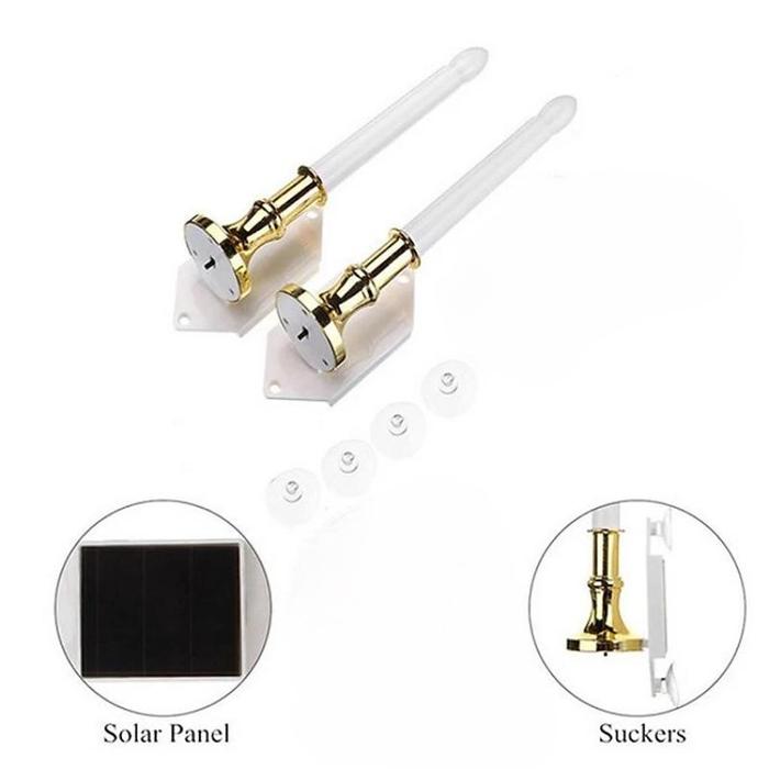 Solar-Powered Flickering LED Window Candles