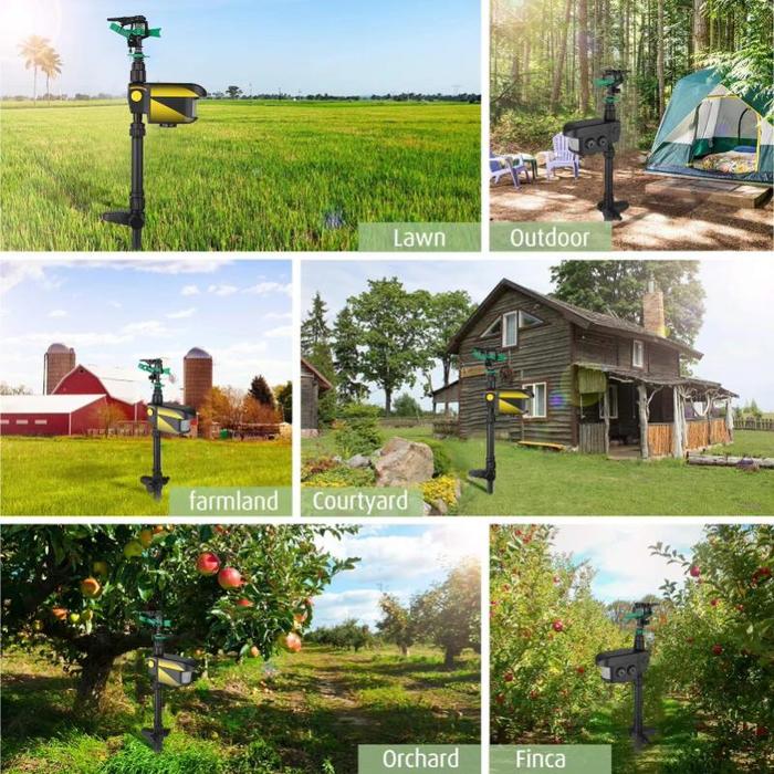 Solar Powered Motion Activated Animal Repellent Garden Sprinkler