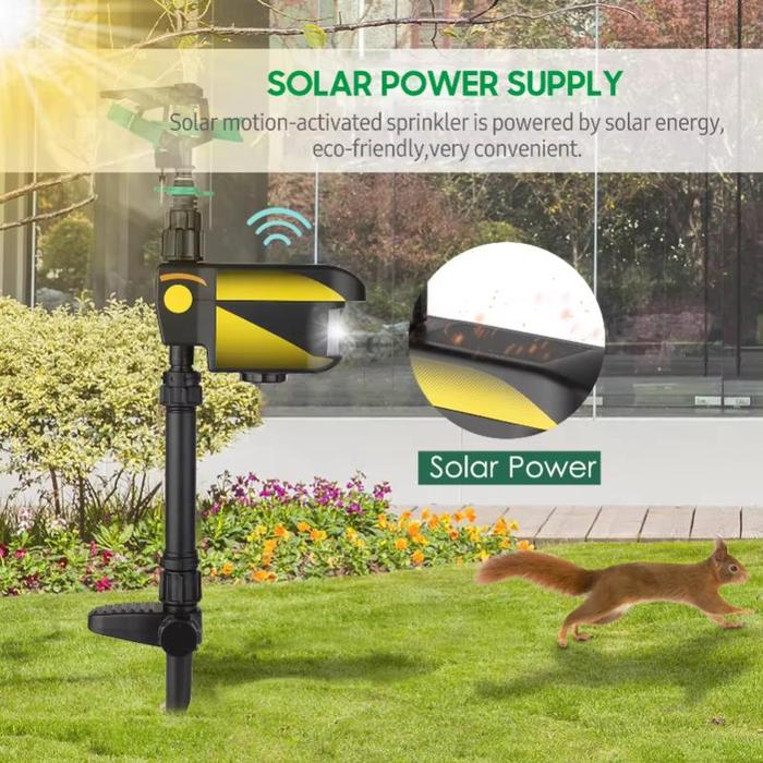 Solar Powered Motion Activated Animal Repellent Garden Sprinkler