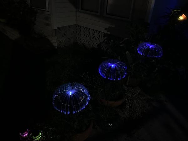 Sparkly Outdoor Lights Solar Fiber Optic Jellyfish Garden Lamp photo review