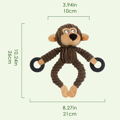 Squeaky Puppy Toys for Teething &amp; Training - Cute Monkey Interactive Dog Toys