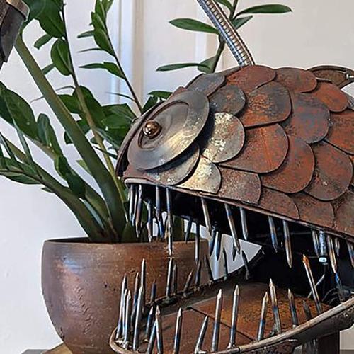 Steampunk Angler Fish Lamp, Anglerfish Lamp Floor-standing Retro Art Table Lamp