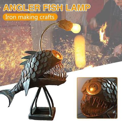 Steampunk Angler Fish Lamp, Anglerfish Lamp Floor-standing Retro Art Table Lamp