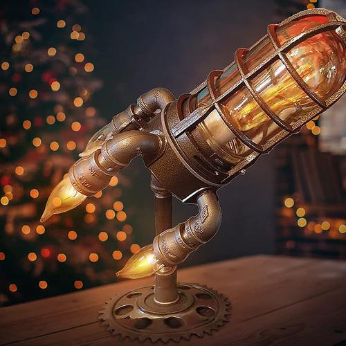 Steampunk Retro Rocket Lamp