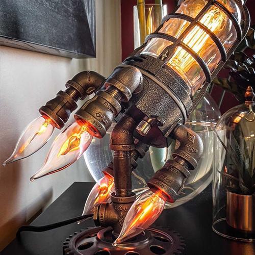 Steampunk Retro Rocket Lamp