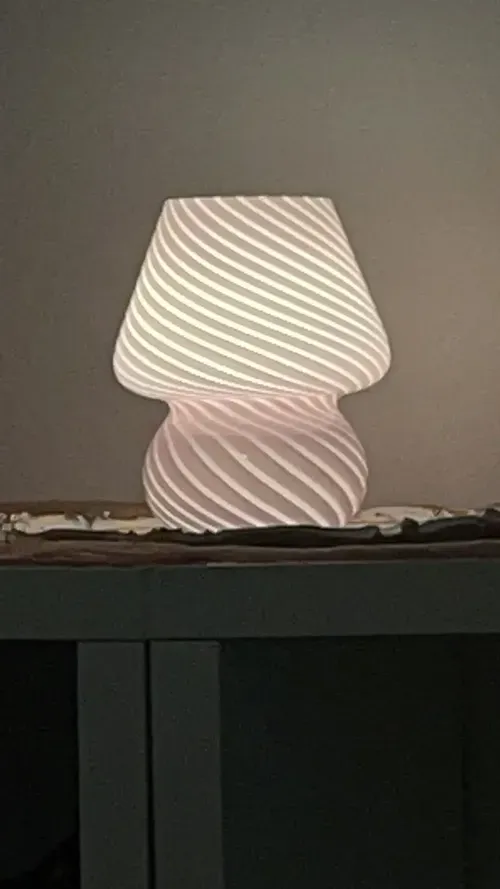 Style Striped Mushroom Glass Led Desk Lamp for Bedroom Bedside photo review