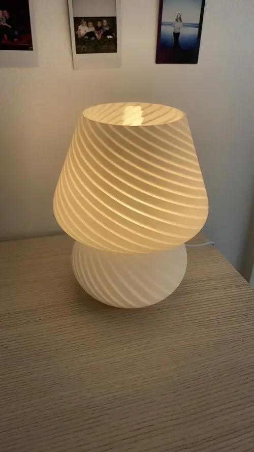 Style Striped Mushroom Glass Led Desk Lamp for Bedroom Bedside photo review